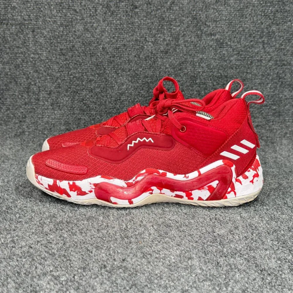 Adidas DON Issue 3 Basketball Shoes Mens 10 Team Power Red Paint Smudge Athletic